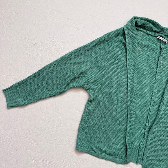 Pink Clover Open Front Cardigan Sweater Teal Green, Size Medium - Picture 2 of 6